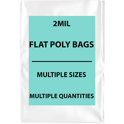 Multiple Sizes and Bags Clear LDPE Poly Bag 2Mil Flat Open Top Plastic Packaging