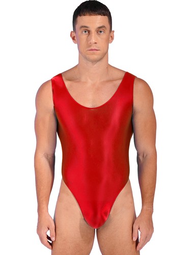 US Mens Glossy One Piece Bodysuit Leotard High Cut Thongs Wrestling Singlet - Picture 189 of 332
