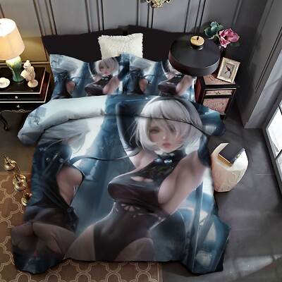 3D Shoujo Anime Dunkles Muster Quilt Cover Set Bettwäsche Sets Kissenbezüge 64