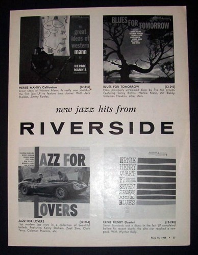 Riverside Records Monk, Clark Terry 1958 Small Poster Type Advert, Promo Ad