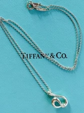 TIFFANY & CO PERETTI WAVE 925 STERLING SILVER Necklace 17”