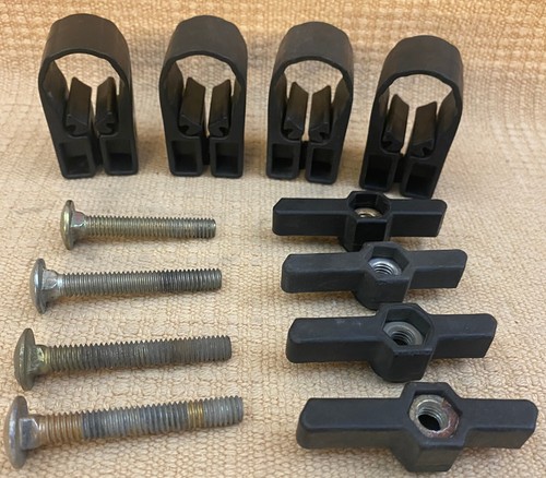 Set x 4 Yakima SNAR Round Square Bar Mount Wrap Around + 5/16" Bolts Wing Nuts - Picture 2 of 6
