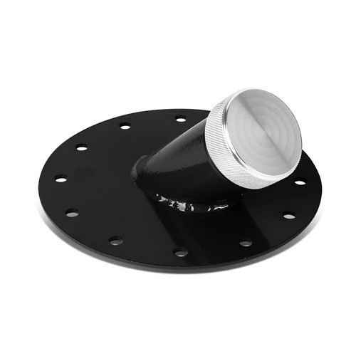Fuel Cell Gas Tank 45 Degree 1.5" Remote Fast Fill 2.75" Filler Neck + Cap Black - Picture 9 of 12
