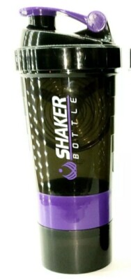 16 Oz Protein Shaker Bottle with 3 Layer Twist Off Design 