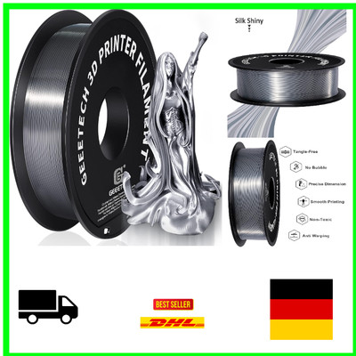 GEEETECH PLA Filament Silber 1,75mm 3D Drucker 1kg Spool