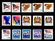 US, #2593 2609 Regular Issue  full set, 1992-93,  15v ,MNH