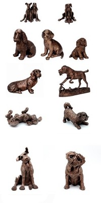 Hundefiguren Bronzefigur Dekofigur Cocker Spaniel Handmade Labrador Hund Figur