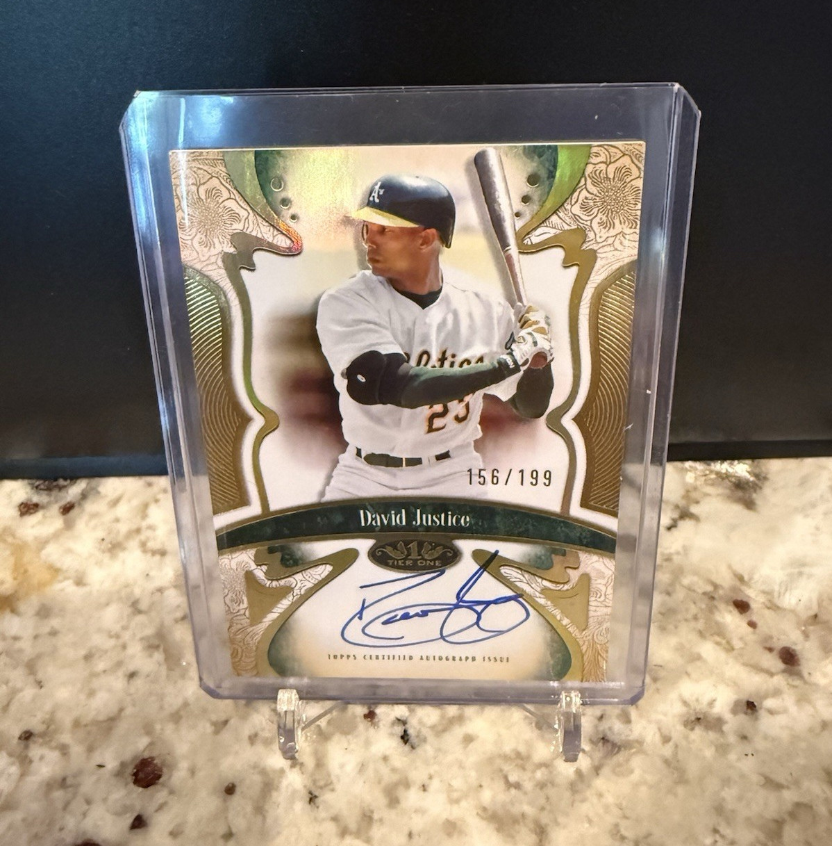 Topps Tier One 2026 David Justice Oakland Athletics Connoisseurs Auto CA-DJ /199
