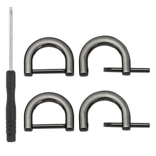 1/2 Inch D-Rings Screw in Shackle, 4 Pcs Horseshoe U Shape D Rings, Black