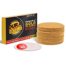 100 Grit 2" Gold Hook & Loop Sanding Discs DA Sanders - Box of 30 Sandpaper