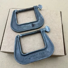 Lot Of 2 Cincinnati Tool Co. 568 C-Clamp Adjustable Heavy Duty Vintage USA 2.5”