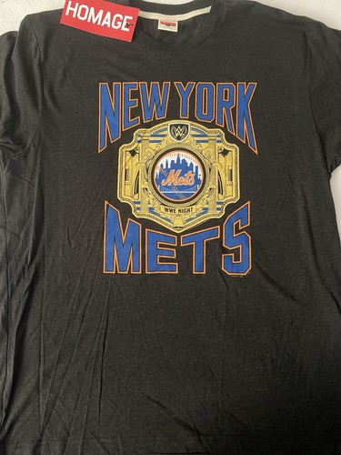 NY METS WWE SHIRT WRESTLING NIGHT 2025 LARGE HOMAGE BASEBALL CITI FIELD - Picture 3 of 7