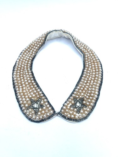 Abito vintage finto perlato perline maglione colletto stella design retrò stile pinup - Foto 2 di 5