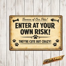 Keep Gate Shut Dog Escape Warning Tin Sign 8x12 Pet Security Art