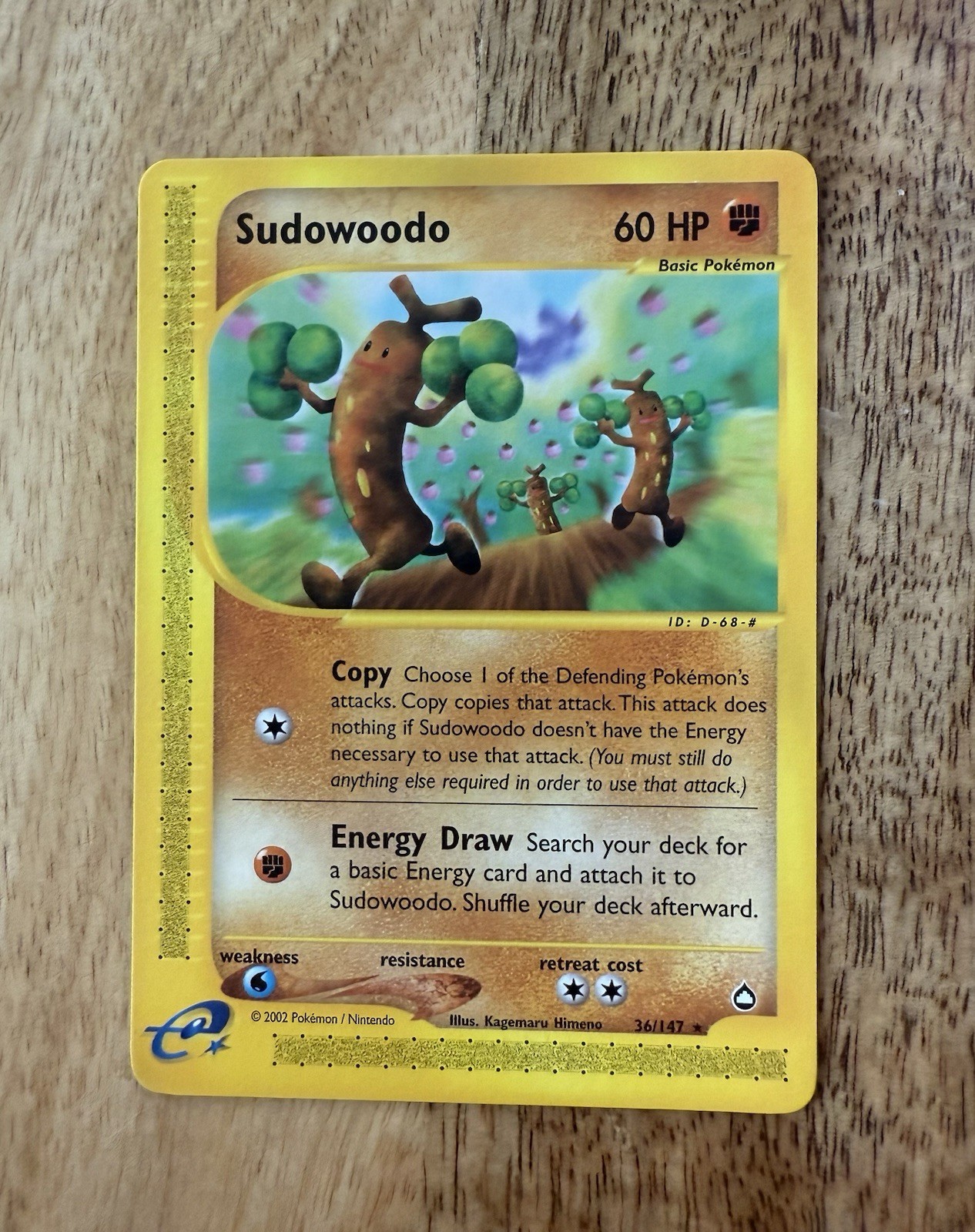 Sudowoodo 036/147 Aquapolis Regular Rare Near Mint Pokémon Card