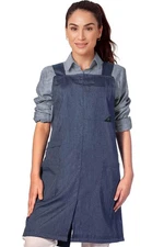 Cross Back Apron - 3 Pockets Loop Split-Leg UV Protection Fabric Crossover St...