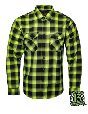 DIXXON Flannel, URANIUM 2.0,Neon Green & Black Check Plaid Flannel Shirt,2XL,NIB