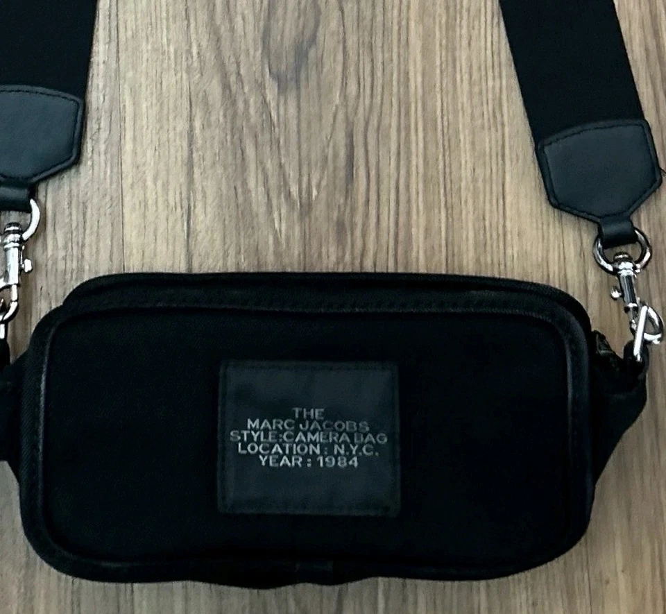 Bolsa tiracolo Marc Jacobs The Camera bolsa de mão de lona preta M0017040 - Imagem 4 de 4