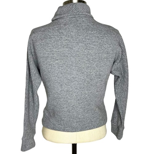 Zella Pullover Girls Size L (10/12) Grey Ribbed Turtleneck Funnel Neck Cropped - Picture 3 of 4