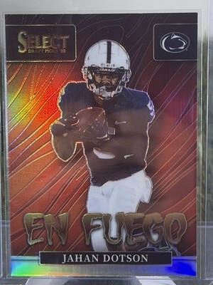 2022 Panini Select Draft Picks #EN-JD Jahan Dotson En Fuego Silver Prizm