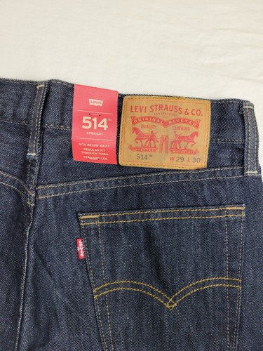 Levi's 514 Jeans Boys Size 18 Regular 29x30 Straight Leg Dark Blue Denim - Picture 5 of 7