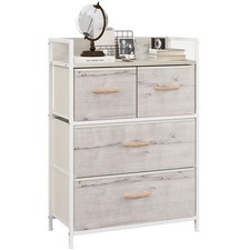HOMCOM Bedroom Chest of Drawers 4 Drawer Dresser w/ Shelf, Natural