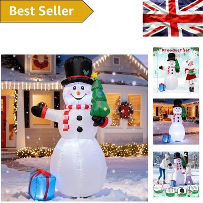 Festlicher 5 Fuß Weihnachten aufblasbarer Schneemann mit Baum - perfekt für Garten Displays