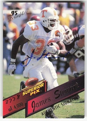 1995 Superior Pix #60 James Stewart FOOTBALL Tenessee