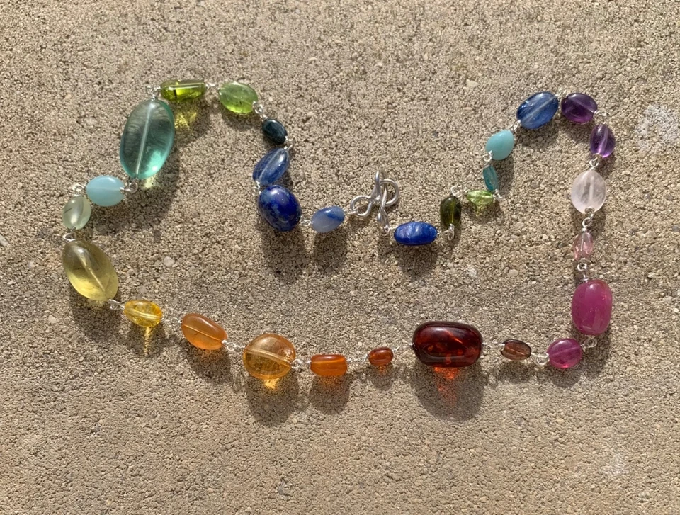 Collana Argento 925, Pietre Gemme, 46,5 Cm - Immagine 2 di 4