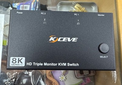 8K Ultra HD KCEVE DP HDMI USB 3.0 KVM Switch 2 Computer 2 Monitors, Dual Monitor