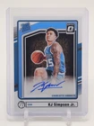 KJ SIMPSON JR. 2024-25 DONRUSS OPTIC RATED ROOKIE AUTO #337 HORNETS Q6086