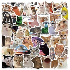 Cat Meme Stickers, Funny Stickers for Journaling Adults Kawaii,Cute