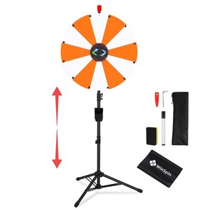 WinSpin 24" Floor Stand Modular Prize Wheel w/ 12 PCS Backup Panels Orange White