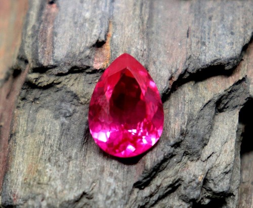 Top Quality Certified Natural 10 Ct Pink Ruby Burmese Pear Cut Loose Gemstone - Picture 3 of 5