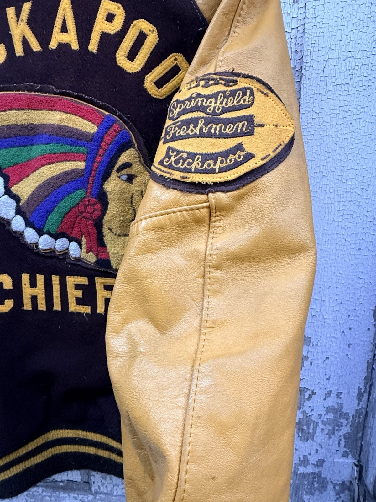 Vintage Varsity Letter Jacket KICKAPOO CHIEFS hig… - image 4