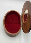 Brown Floral Oval Musical Movement Music Wooden Jewelry Box w/Mirror Lid — photo 2
