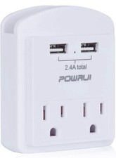 Outlet Extender USB Wall Charger POWRUI Multi Plug Wall Outlet Splitter NEW