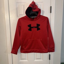Under Armour UA Storm Big Logo Hoodie Pullover Red Youth Medium YMD