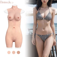Silicone Body Suit Realistic Breast Forms C Cup Fake Vagina Tits Crossdresser