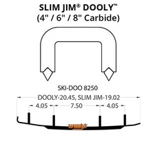 Varillas de desgaste de carburo Woodys Slim Jim Dooly Performance-4 pulgadas. para Ski-Doo 2000-2001