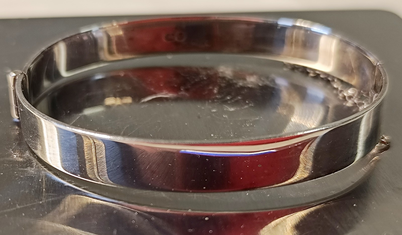 Sterling Silver Ladies Solid Bangle Hallmarked Ov… - image 6