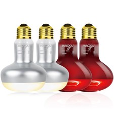 WACOOL 4Pack Reptile Heat Lamp Day  Night Kit 100W, Nature Simulated Basking...