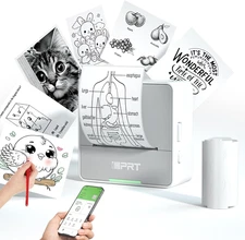 Portable Mini Thermal Printer with 1 Roll Sticker Paper, Fast Sticker Maker for