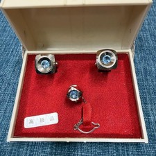 Cufflinks Tie Pin Set Blue Button Stylish Men'S Business Luxurious No Box K