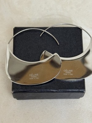 CELINE Phoebe Philo Disc Creolen Silber Ohrringe Wie Neu!!!