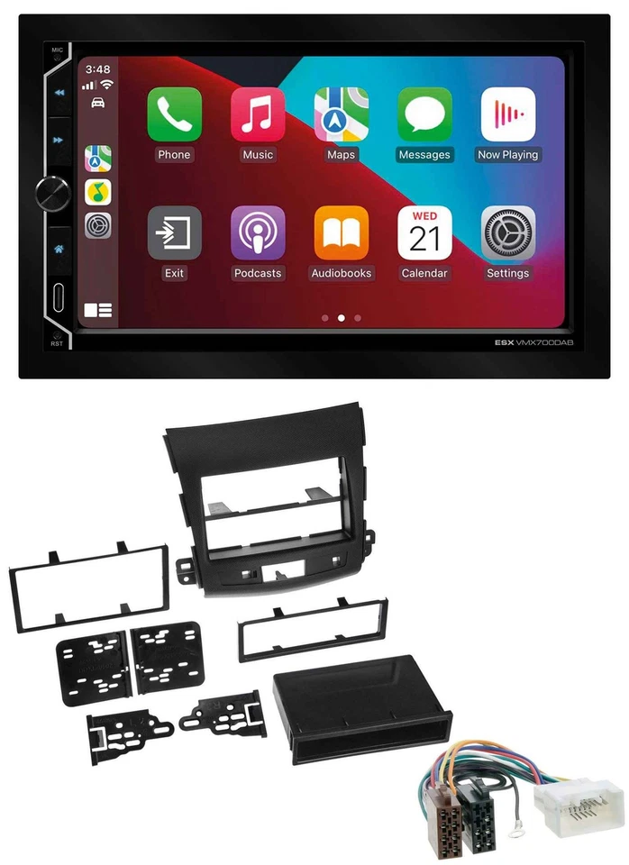 ESX 2DIN DAB USB MP3 Bluetooth Autoradio für Citroen C-Crosser Mitsubishi Outlan - Bild 1 von 4