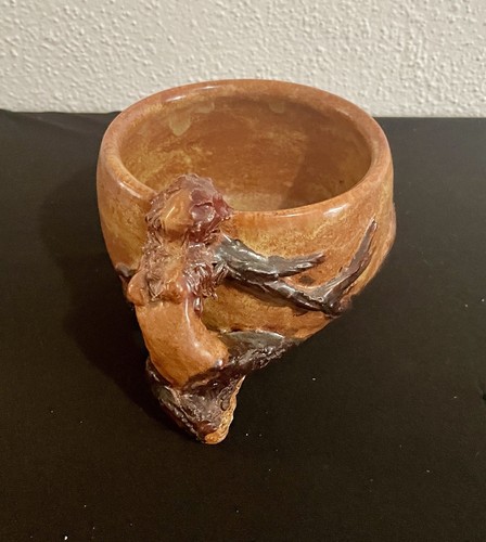 Handmade Clay Dryad Handle Cup Bowl OOAK - Picture 2 of 6