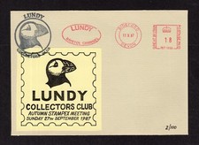 LUNDY: LUNDY STAMP USED ON 1987 LUNDY COLLECTORS CLUB COVER