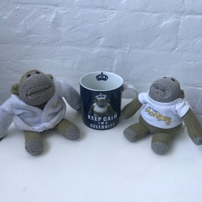 PG Tips Affe Tasse & Plüsch Konvolut ''Keep Calm I'm A Celebrity'' Friend To The Stars