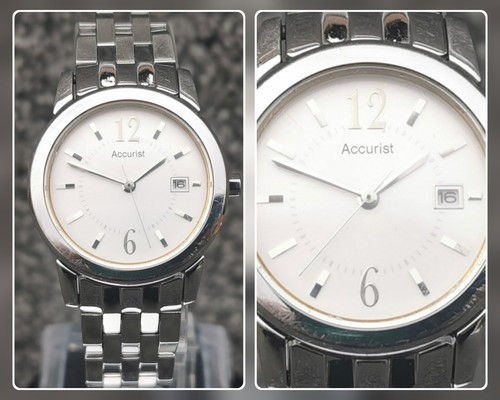 Accurist Watch, Round Silver Dial, Date Indicator, Stainless Steel Bracelet - Picture 10 of 11